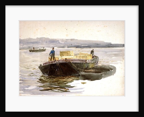 A lighter loaded with packing cases by William Lionel Wyllie