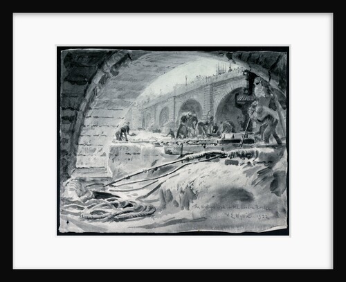 The northern arch of Old London Bridge by William Lionel Wyllie