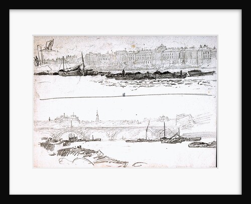 Somerset House and London Bridge by William Lionel Wyllie