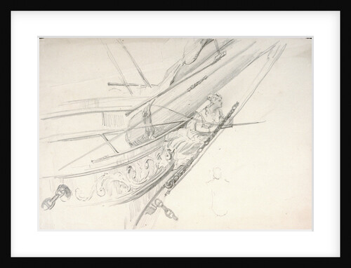 Study of a ship's bow with figurehead by William Lionel Wyllie