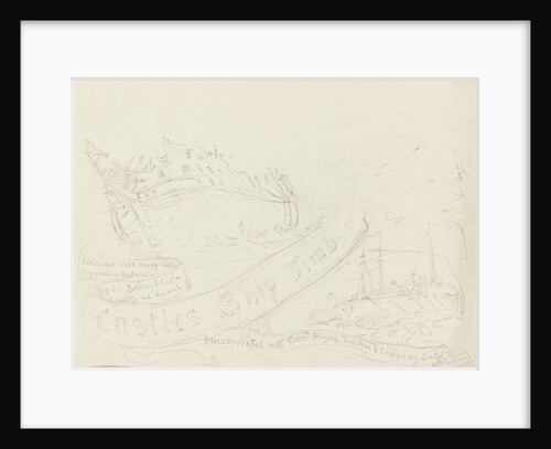 Rough sketch of an advertisement for Castles Ship Timber Co. shipbreakers by William Lionel Wyllie