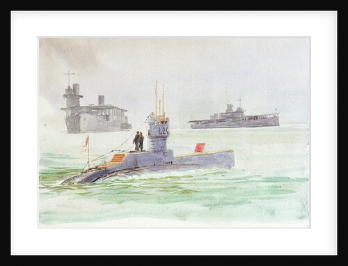 Aircraft carriers and the submarine L24 by William Lionel Wyllie