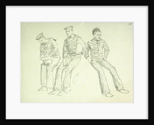 Sketch of three ratings relaxing, numbered (ix) by William Lionel Wyllie