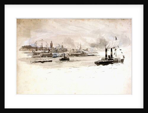 Study of a port scene, possibly London by William Lionel Wyllie