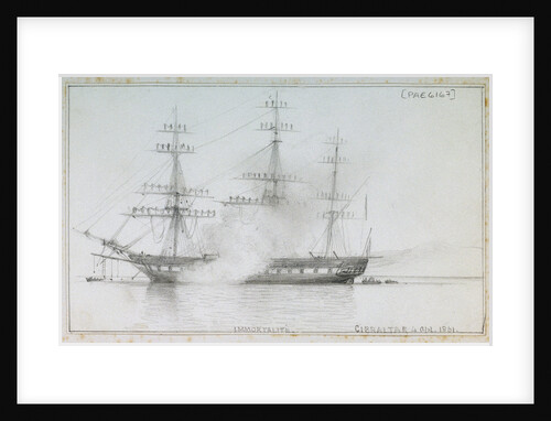 'Immortalite' Gibraltar, 4 April 1861 by Edward William Cooke