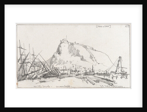 The Mole, Alicante, by moonlight by Edward William Cooke