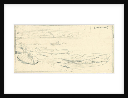 Wherries at Richmond. A slight sketch with further sketches on reverse by Edward William Cooke