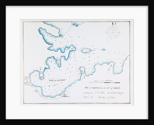 Map of Port St George in the Island of Lissa as surveyed by Mr W White, Master HMS 'Eagle', March 1812 by William Innes Pocock