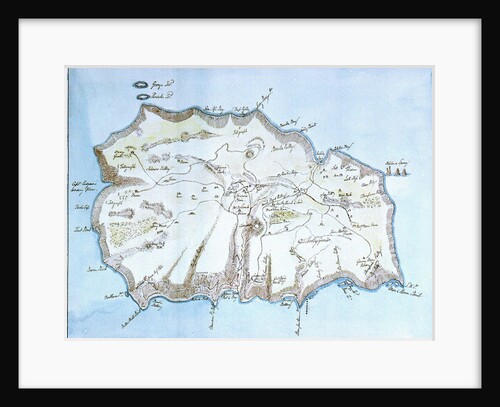 Map of the island of St Helena by William Innes Pocock