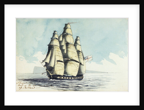 A brig of war on the starboard tack off the Lizard by Henry Studdy