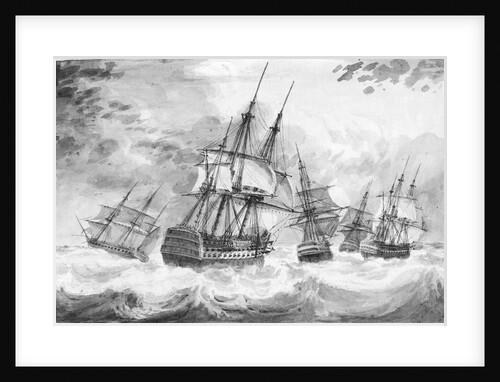 Five men-of-war in a breeze by D. Tandy