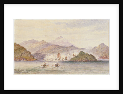 The China War 1857. Two ship's boats firing, going in. Two on right of Island by Thomas Goldsworth Dutton