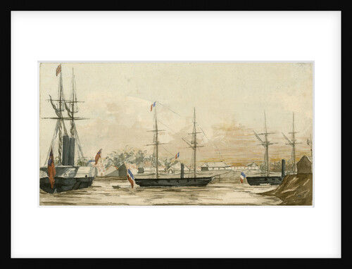 Tiensing, Peiho? River 1858, HMS 'Coromandel' by E.E. Bradford