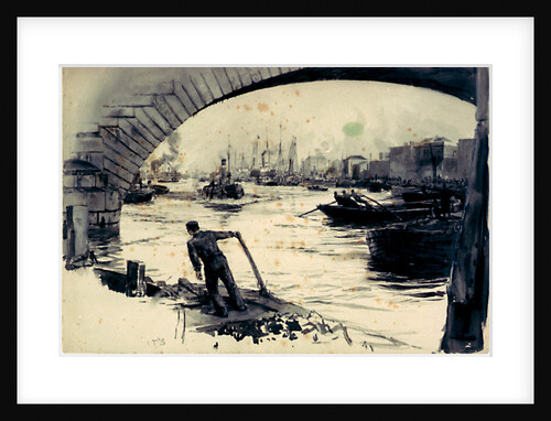 Thames between the Tower and Westminster by William Lionel Wyllie