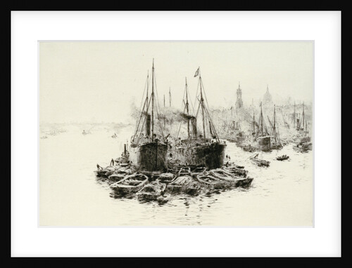 Unloading into lighters in the Upper Pool by William Lionel Wyllie