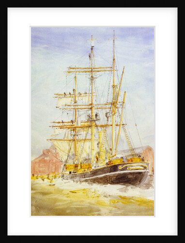 'Discovery' bending sails by William Lionel Wyllie
