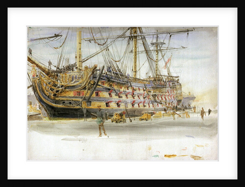 HMS Victory During Her Restoration by William Lionel Wyllie