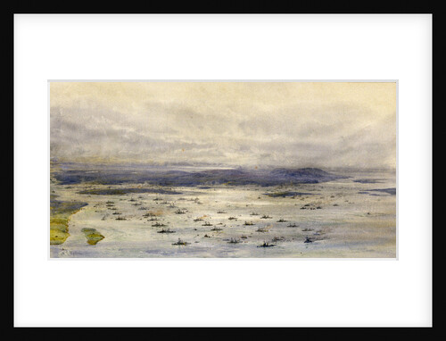 Birdseye view of fleet by William Lionel Wyllie