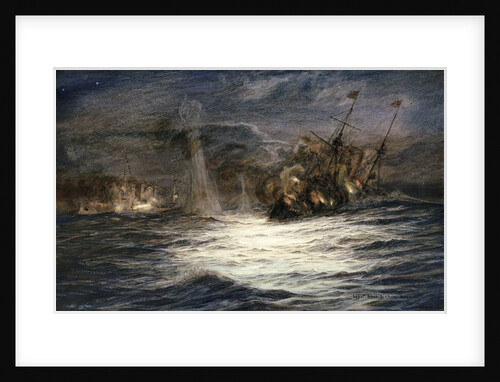Count von Spee sinking HMS 'Monmouth' by William Lionel Wyllie