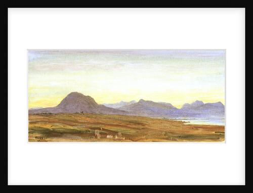 Sunset, Hills, probably Scotland by William Lionel Wyllie