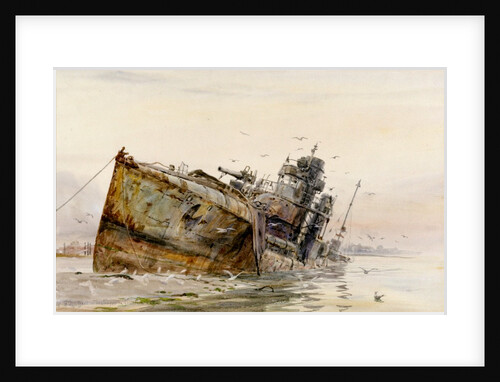 'V82 German Destroyer in Fountain Lake' by William Lionel Wyllie by William Lionel Wyllie