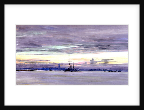 A View of Gosport Seen Across Portsmouth Harbour at Dusk by William Lionel Wyllie