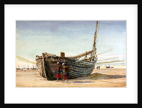 A Fishing Boat from St Valery-sur-Somme at Berck-sur-Mer by William Lionel Wyllie