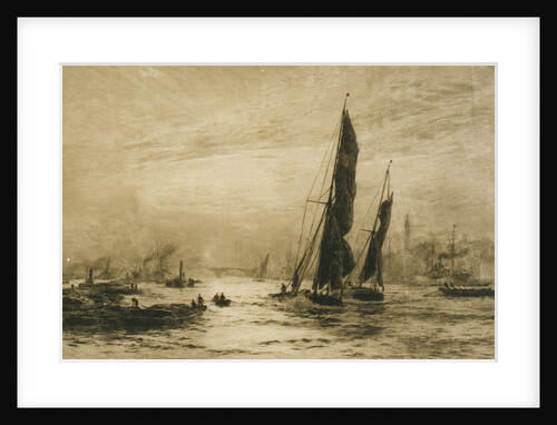 Barge and other craft on the River by William Lionel Wyllie