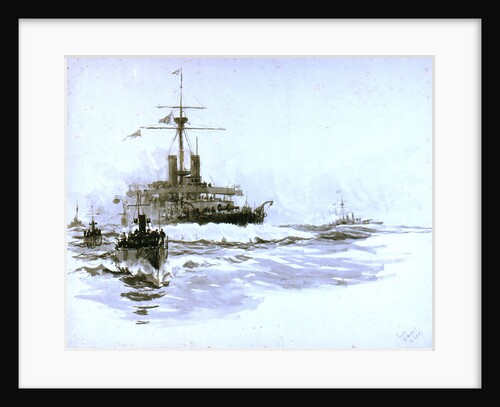 HMS 'Victoria' (1887), just prior to her loss [formerly misidentified as the 'Calliope'] by William Lionel Wyllie