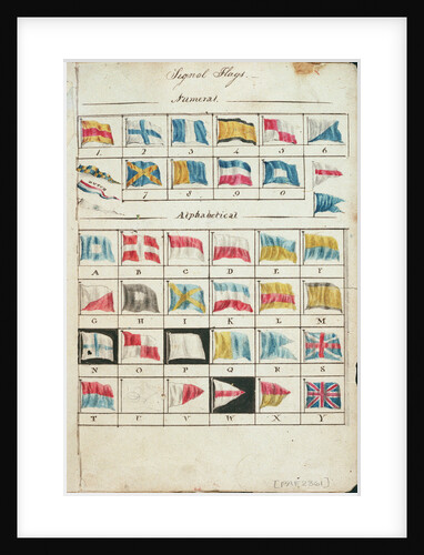 Table of signal flags, both numeral and alphabetical by Charles Copland