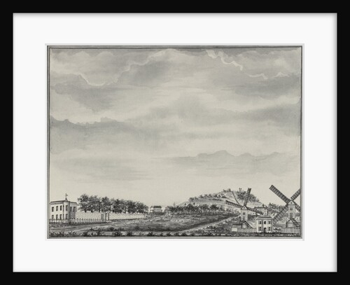 A view of Blackheath, depicting Montague House, Shooter's Hill and Morden College, with windmills in the foreground by John Charnock