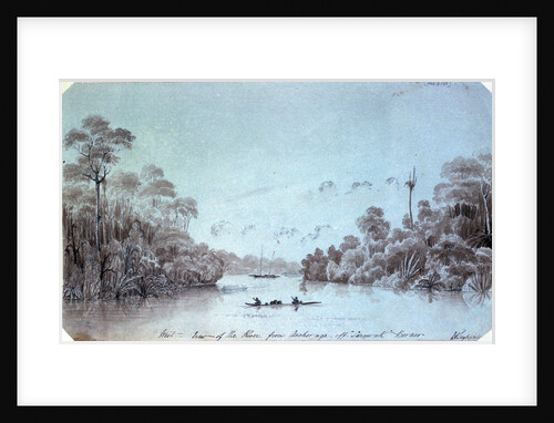 West view of the river from Anchorage off Sarawak Borneo by Edward Augustus Inglefield