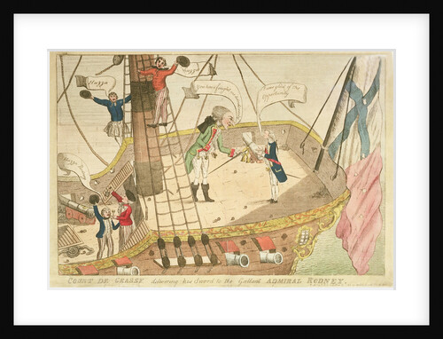 Count de Grasse delivering his sword to the Gallant Admiral Rodney by P. Mitchell