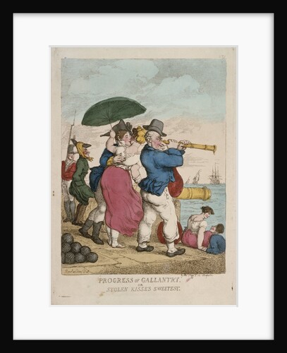 Progress of Gallantry, or Stolen kisses sweetest by Thomas Rowlandson