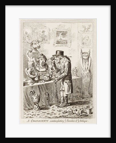 A Cognocenti contemplating ye Beauties of ye Antique by James Gillray