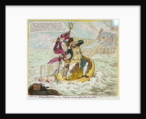 A French Hail Storm, - or - Neptune losing sight of the Brest Fleet by James Gillray