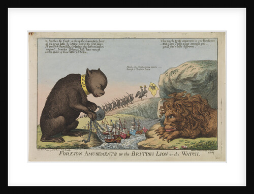 Foreign Amusements or the British Lion on the Watch (caricature) by S.W. Fores