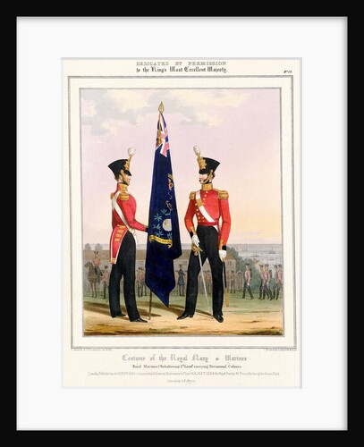 Costume of the Royal Navy & Marines. Royal Marines (Subalterns) 2d. Lt. by L. Mansion