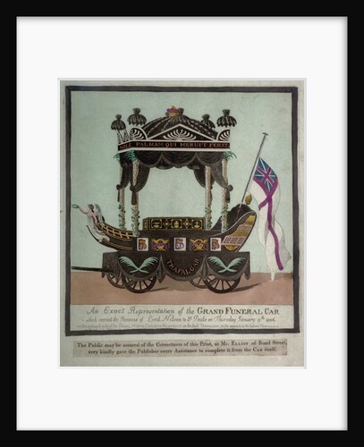 An Exact Representation of the Grand Funeral Car which carried the Remains of Lord Nelson to St Pauls on Thursday January 9th 1806 by S.W. Fores