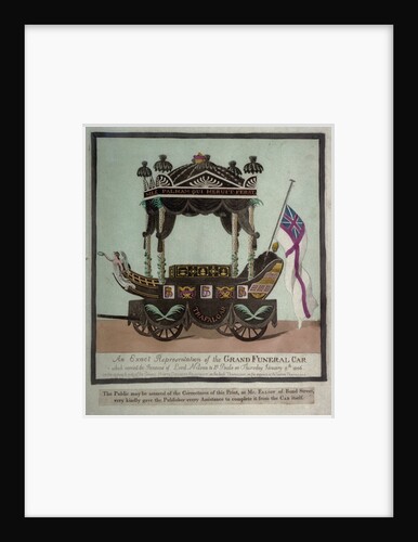 An Exact Representation of the Grand Funeral Car which carried the Remains of Lord Nelson to St Pauls on Thursday January 9th 1806 by S.W. Fores