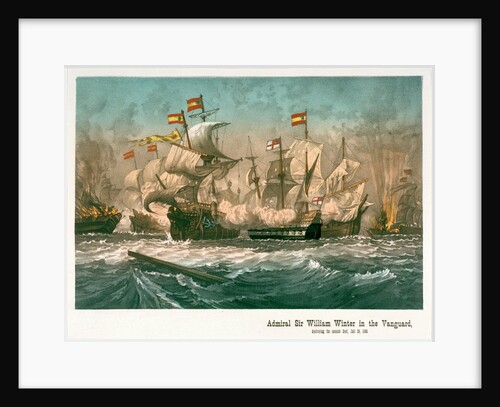 Admiral Sir William Winter in the Vanguard destroying the Spanish fleet, Juli 29, 1588 by Unknown