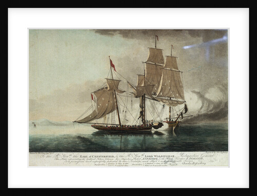 'To the Rt. Honble. the Earl of Chesterfield, & the Rt. Honble Lord Walsingham. - Postmasters General, This Plate representing the Gallant Action between his Majesty's Packet Antelope, & the French Privateer L' Atalante... [2 Dec 1794]'. by Thomas