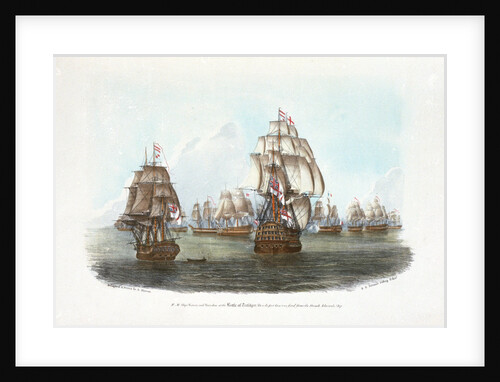HMS 'Victory' and 'Euryalus' at the Battle of Trafalgar, when the first gun was fired from the French Admiral's Ship by A. Masson