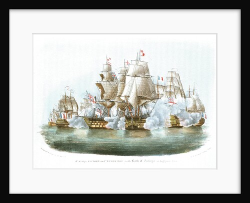 HMS 'Victory' and 'Temeraire' in the Battle of Trafalgar at half past noon by A. Masson