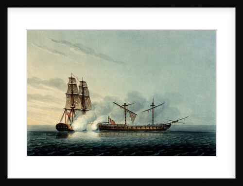 The Turkish frigate 'Badere Zaffer' striking to HMS 'Seahorse' by Robert Pollard