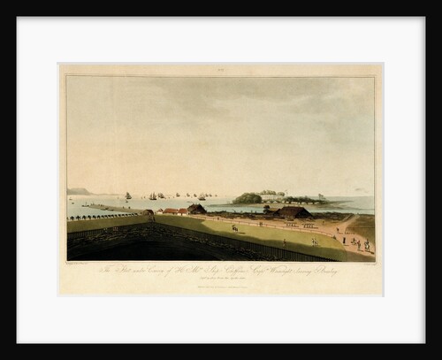 No.1 'The fleet under convoy of HMS 'Chiffone', under Captain Wainright, leaving Bombay on 14 September 1809 from the Apollo Gate' by R. Temple