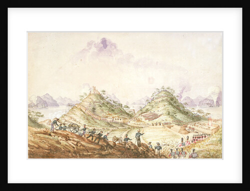 'View of the assault of the Forts & Entrenchments & Batteries at Chuen-pei. With distant view of the attack on Ti-cok Tow & the War Junks in Anson's Bay by the Nemesis by Frederick White?