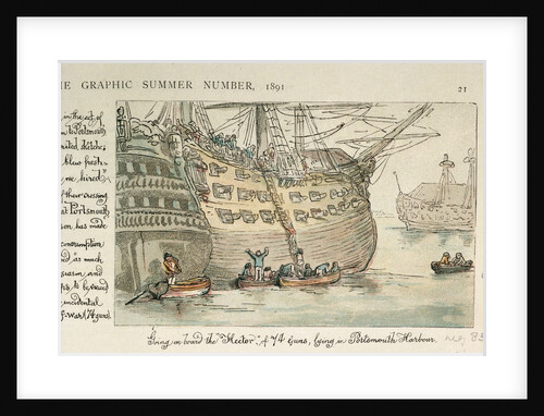 Going on board the Hector of 74 guns, lying in Portsmouth Harbour by Thomas Rowlandson