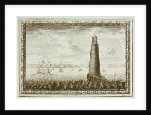 Eddystone Lighthouse with shipping beyond by C. Lempriere