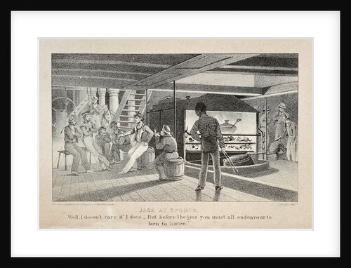 Scene below deck on a British naval sailing vessel, showing the galley fire ' Jack at Oporto...' by John Christian Schetky